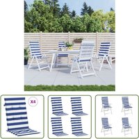 The Living Store Hochlehner-Auflagen 4 Stk. Blau & Weiß Gestreift Stoff - Hochlehner Auflagen - Gartenstuhlkissen - Outdoor Kissen - Sitzkissen The Living Store Hochlehner-Auflagen 4 Stk. Blau & Weiß Gestreift Stoff - Hochlehner Auflagen - Gartenstuhlkissen - Outdoor Kissen - Sitzkissen von VIDAXL