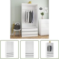 The Living Store Kleiderschrank Weiß 100x50x200 cm Holzwerkstoff - Schreibtisch - Garderobe - Kommode - Möbel - Wohnzimmer The Living Store Kleiderschrank Weiß 100x50x200 cm Holzwerkstoff - Schreibtisch - Garderobe - Kommode - Möbel - Wohnzimmer von VIDAXL