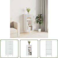 The Living Store Sideboard Hochglanz-Weiß 34,5x32,5x90 cm Holzwerkstoff - Schreibtisch - Wohnzimmermöbel - Sideboard - Regal - Aufbewahrung von VIDAXL