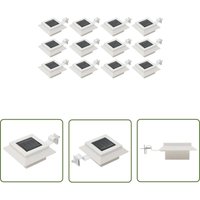 The Living Store Solar-Außenleuchten 12 Stk. led Rechteckig 12 cm Weiß - led Solarleuchte - Solarlichtsystem - Außenscheinwerfer - Gartenbeleuchtung von VIDAXL