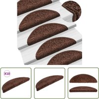 The Living Store Stufenmatten 10 Stk. 56x17x3 cm Braun - Treppenmatte - Treppenschutz - Trittsicherheit - Rutschfeste Matte - Polypropylen von VIDAXL
