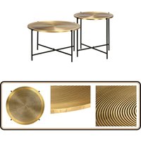 Tisch-Set 2-tlg. mdf mit Messingbeschichtung - Industrieller Stil - Beistelltisch - Couchtisch - Nachttisch - Messingbeschichtet Tisch-Set 2-tlg. mdf mit Messingbeschichtung - Industrieller Stil - Beistelltisch - Couchtisch - Nachttisch - Messingbeschichtet von VIDAXL