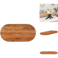 Tischplatte 100x50x3,8 cm Oval Massivholz Akazie - Tischplatte - Tischplatten - Holzplatte - Ovale Tischplatte von VIDAXL