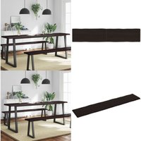 Vidaxl - Tischplatte 200x40x(2-4) cm Massivholz Behandelt Baumkante - Eichenholz Tischplatte - Holzt Tischplatte - Esstisch Platte - Tischplatte von VIDAXL