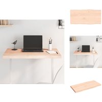 Tischplatte 80x40x(2-4) cm Massivholz Unbehandelt Baumkante - Holztischplatte - Eiche Massiv - Tischplatte Ersetzen - Esstische Platte - Wohnzimmer von VIDAXL