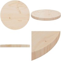 Tischplatte Ø30x2,5 cm Massivholz Kiefer - Runde Tischplatte - Kiefernholzt Tischplatte - Esstisch Platte - Wohnzimmer Tischplatte - Garten von VIDAXL