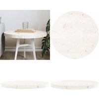 Tischplatte Rund Weiß Ø50x3 cm Massivholz Kiefer - Holztischplatte - Kiefernholztischplatte - Runde Tischplatte - Weiße Tischplatte - Tischplatte von VIDAXL
