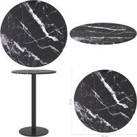 Tischplatte Schwarz Ø30x0,8 cm Hartglas in Marmoroptik - Tischplatte - Glastischplatte - Marmor Design - Schwarz - Esstischplatte - Home & Living von VIDAXL
