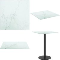 Tischplatte Weiß 30x30 cm 6 mm Hartglas in Marmoroptik - Tischplatte - Glastischplatte - Marmor Design - Esstisch Platte - Couchtischplatte - Home & von VIDAXL