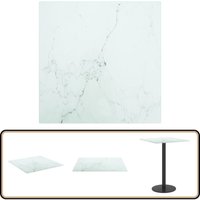 Tischplatte Weiß 30x30 cm 6 mm Hartglas in Marmoroptik - Tischplatte - Glastischplatte - Marmor Design - Esstisch Platte - Couchtischplatte von VIDAXL