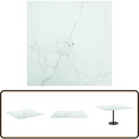 Tischplatte Weiß 70x70 cm 6 mm Hartglas in Marmoroptik - Tischplatte - Glastischplatte - Marmor Design - Esstisch Platte - Wohnzimmer Dekoration von VIDAXL