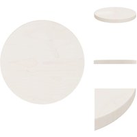 Tischplatte Weiß Ø30x2,5 cm Massivholz Kiefer - Tischplatte - Rund - Kiefer - Massiv - Weiß von VIDAXL