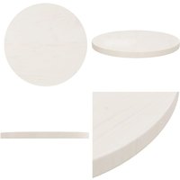 Tischplatte Weiß Ø40x2,5 cm Massivholz Kiefer - Runde Tischplatte - Esstisch Platte - Wohnzimmer Tischplatte - Garten Tischplatte - Kiefer Massiv von VIDAXL