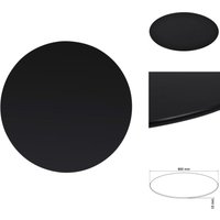 Tischplatte aus gehärtetem Glas Rund 800 mm - Tischplatte - Glastischplatte - Runde Tischplatte - Schwarze Tischplatte - Esstisch Platte von VIDAXL