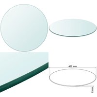 Tischplatte aus gehärtetem Glas rund 400 mm - Tischplatte - Glastischplatte - Runde Tischplatte - Transparente Tischplatte - Esstisch Platte - Home & von VIDAXL