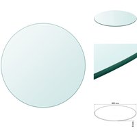 Tischplatte aus gehärtetem Glas rund 400 mm - Tischplatte - Glastischplatte - Runde Tischplatte - Transparente Tischplatte - Esstisch Platte von VIDAXL