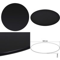 Tischplatte aus gehärtetem Glas rund 500 mm - Tischplatte - Glastischplatte - Runde Tischplatte - Schwarze Tischplatte - Esstisch Platte - Home & von VIDAXL