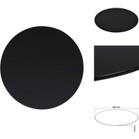 Tischplatte aus gehärtetem Glas rund 500 mm - Tischplatte - Glastischplatte - Runde Tischplatte - Schwarze Tischplatte - Esstisch Platte von VIDAXL