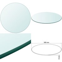 Tischplatte aus gehärtetem Glas rund 500 mm - Tischplatte - Glastischplatte - Runde Tischplatte - Transparente Tischplatte - Esstisch Platte - Home & von VIDAXL