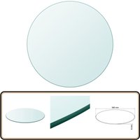 Tischplatte aus gehärtetem Glas rund 500 mm - Tischplatte - Glastischplatte - Runde Tischplatte - Transparente Tischplatte - Esstisch Platte von VIDAXL