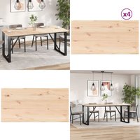 Tischplatten 4 Stk. 90x45x2,5 cm Rechteckig Massivholz Kiefer - Kiefernholzt Tischplatte - Esstisch Platte - Rustikal Tischplatte - Holzt Tischplatte von VIDAXL
