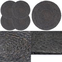 Tischsets 4 Stk. Dunkelgrau 38 cm Rund Jute - Tischset - Tischsets - Home & Living - Grau Tischsets 4 Stk. Dunkelgrau 38 cm Rund Jute - Tischset - Tischsets - Home & Living - Grau von VIDAXL