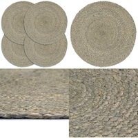Tischsets 4 Stk. Grau 38 cm Rund Jute - Tischset - Tischsets - Home & Living von VIDAXL