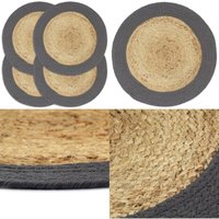 Vidaxl - Tischsets 4 Stk. Natur und Anthrazit 38 cm Jute und Baumwolle - Tischset - Tischsets - Home & Living - Grau von VIDAXL