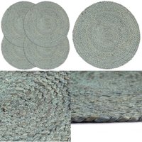 Tischsets 4 Stk. Olivgrün 38 cm Rund Jute - Tischset - Tischsets - Home & Living - Grün von VIDAXL