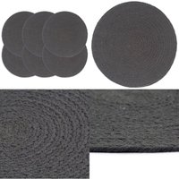 Tischsets 6 Stk. Dunkelgrau 38 cm Rund Baumwolle - Tischset - Tischsets - Home & Living - Grau von VIDAXL