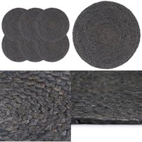 Vidaxl - Tischsets 6 Stk. Dunkelgrau 38 cm Rund Jute - Tischset - Tischsets - Home & Living - Grau von VIDAXL