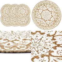 Vidaxl - Tischsets 6 Stk. Weiß 38 cm Rund Jute - Tischset - Tischsets - Home & Living - Weiß von VIDAXL