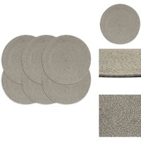 Tischsets - Living Tischsets 6 Stk. Grau 38 cm Rund Baumwolle von VIDAXL