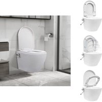 Vidaxl - Toiletten - Living Wand-WC ohne Spülrand mit Bidet-Funktion Keramik Weiß - Weiß von VIDAXL