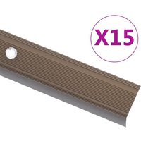 Treppenkantenprofil in L-Form 15 Stk. Aluminium 100cm Braun vidaXL von VIDAXL