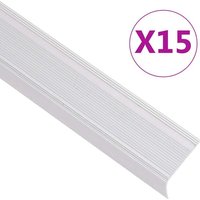 Treppenkantenprofile in L-Form 15 Stk. Aluminium 90 cm Silbern Vidaxl 676129 von VIDAXL