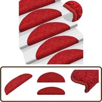 Treppenmatten 15 Stk. Rot 65x21x4 cm - Treppenmatten - Trittschutz - Rutschfeste Matte - Treppenläufer - Stufenmatte von VIDAXL