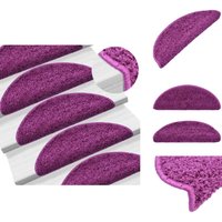 Treppenmatten 15 Stk. Violett 65x21x4 cm - Treppenmatten - Treppenläufer - Trittschutz - Rutschfeste Matte - Stufenmatte Treppenmatten 15 Stk. Violett 65x21x4 cm - Treppenmatten - Treppenläufer - Trittschutz - Rutschfeste Matte - Stufenmatte von VIDAXL