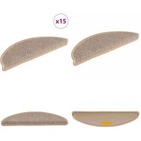 Vidaxl - Treppenmatten Selbstklebend Sisal 15 Stk. 56x17x3 cm Hellbeige - Treppenmatten - Teppiche Für Treppen - Stufenmatte - Sisal Look von VIDAXL