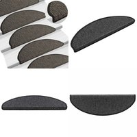 Treppenmatten Selbstklebend Sisal 15 Stk. 65x21x4 cm Anthrazit - Treppenmatten - Teppiche Für Treppen - Stufenmatte - Treppenläufer - Anti-Rutsch von VIDAXL