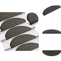 Treppenmatten Selbstklebend Sisal 15 Stk. 65x21x4 cm Anthrazit - Treppenmatten - Teppiche Für Treppen - Stufenmatte - Treppenläufer - Anti-Rutsch von VIDAXL