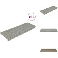 Treppenmatten Selbstklebend Sisal-Look 15 Stk 65x21x4 Grün - Treppenmatten - Teppiche Für Treppen - Stufenmatte - Sisal Look - Anti-Rutsch von VIDAXL