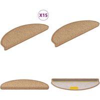 Treppenmatten Selbstklebend Sisal-Look 15 Stk. 65x21x4 Sisal - Treppenmatten - Teppiche Für Treppen - Stufenmatten - Rutschfeste Treppenläufer von VIDAXL