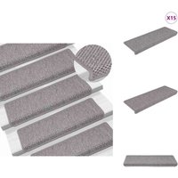 Vidaxl - Treppenmatten Selbstklebend Sisal-Optik 15 Stk. 65x21x4 cm - Treppenmatten - Teppiche Für Treppen - Stufenmatte - Sisal Optik - Antirutsch von VIDAXL