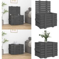 Truhe Grau 58x40,5x42 cm Massivholz Kiefer - Truhe - Truhen - Home & Living - Grau von VIDAXL