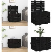 Truhe Schwarz 58x40,5x42 cm Massivholz Kiefer - Truhe - Truhen - Home & Living von VIDAXL