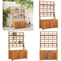 Truhe mit Rankgitter 99x50x160 cm Massivholz Akazie - Gartentruhe - Holztruhe - Akasienholztruhe - Rankgitter - Blumenkästen - Home & Living von VIDAXL