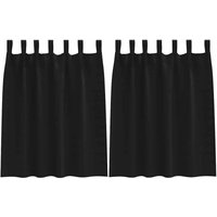 Vorhänge mit Vorhängen 2 pcs Schwarz Polyester Vidaxl Vorhänge mit Vorhängen 2 pcs Schwarz Polyester Vidaxl von VIDAXL