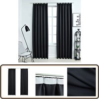 Verdunkelungsvorhänge mit Haken 2 Stk. Schwarz 140x245cm - Verdunkelungsvorhänge - Schwarze Vorhänge - Polyester Vorhänge - Wohnraumdekoration Verdunkelungsvorhänge mit Haken 2 Stk. Schwarz 140x245cm - Verdunkelungsvorhänge - Schwarze Vorhänge - Polyester Vorhänge - Wohnraumdekoration von VIDAXL
