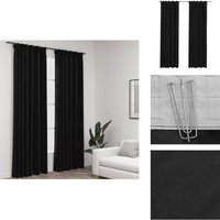 Verdunkelungsvorhänge mit Haken Leinenoptik 2 Stk. 140x225 cm - Verdunkelungsvorhänge - Leinenlook - Anthrazit - Wohnraum - Schlafzimmer Verdunkelungsvorhänge mit Haken Leinenoptik 2 Stk. 140x225 cm - Verdunkelungsvorhänge - Leinenlook - Anthrazit - Wohnraum - Schlafzimmer von VIDAXL